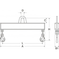 Palonnier de levage à 2 crochets fixes