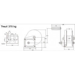 Croquis treuil manuel de levage auto-freiné galvanisé 370 kg