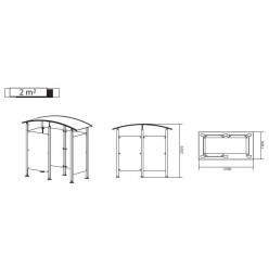 Abri fumeurs isolé 2m2