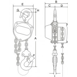 Croquis mini Palan Manuel capacité 150 kilos