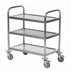 Chariot inox 3 tablettes