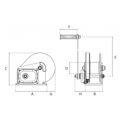 Treuil manuel inox 904 kg - tambour de 50 mm