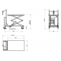 Plan table Table élévatrice mobile électrique inox 100 kg