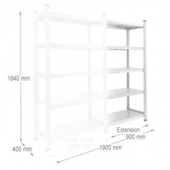 Rayonnage galvanisé profondeur 400 mm